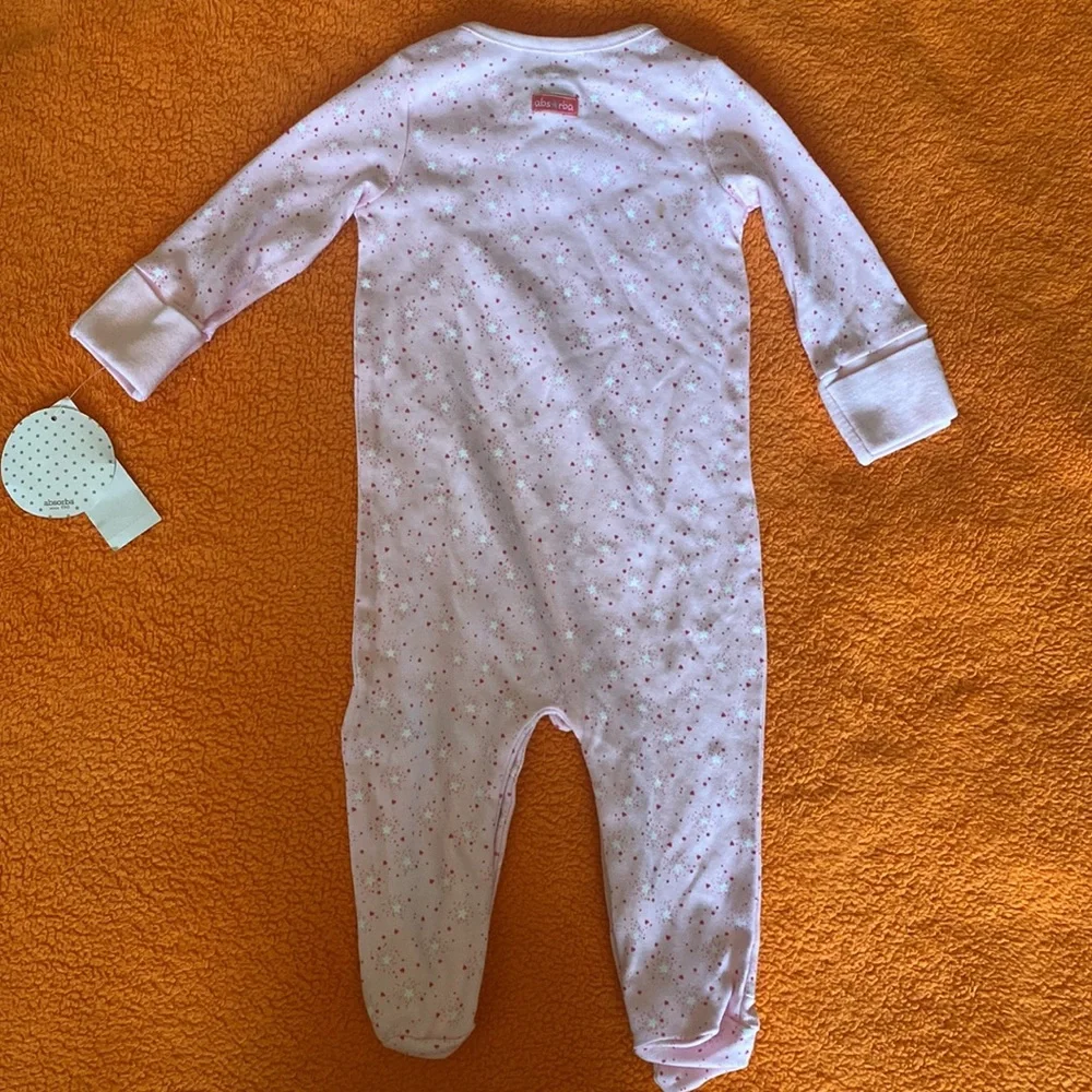 Absorba Footie Baby Girl, Size 6-9 Months, Pink, White Color. - Picture 2 of 5